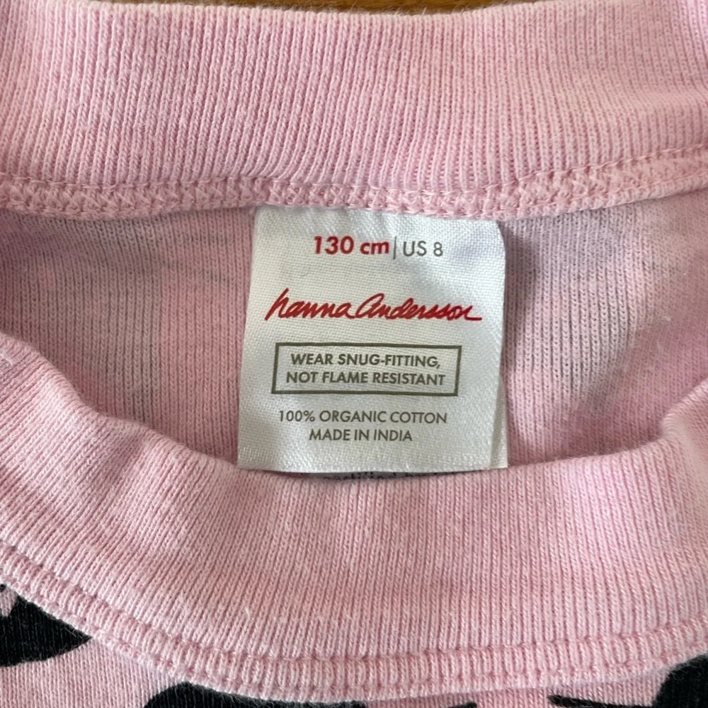 Hanna Andersson Long John Pajama Top Shirt Halloween Cats Pink Girls Sz US 8 130